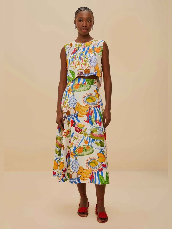 FARM Rio Tops - Off White Fresh Table Blouse by Farm Rio